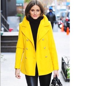 New Yellow/Gold Peacoat - Medium - Gold buttons